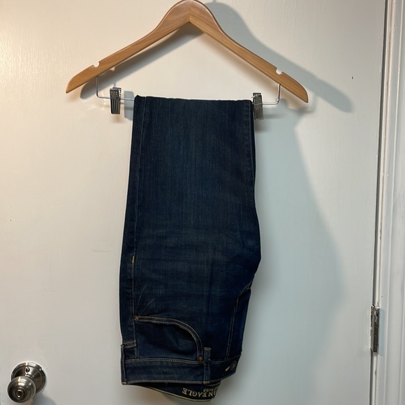 AE Slim Straight 32x34 EXTREME FLEX Dark Wash Denim Jean - Picture 2 of 7